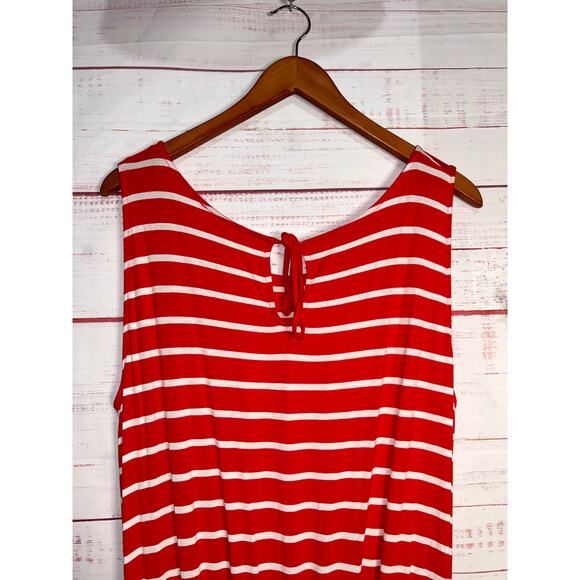 Zenana Red & White Striped Wide Leg Cropped Jumpsuit | Women's XL - Picture 6 of 6
